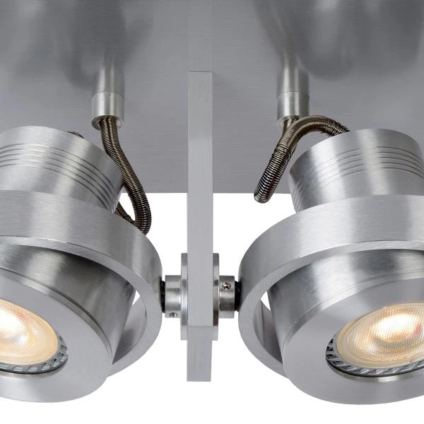 Lucide LANDA - Ceiling spotlight - LED Dim to warm - GU10 - 2x5W 2200K/3000K - Satin Chrome - detail 1
